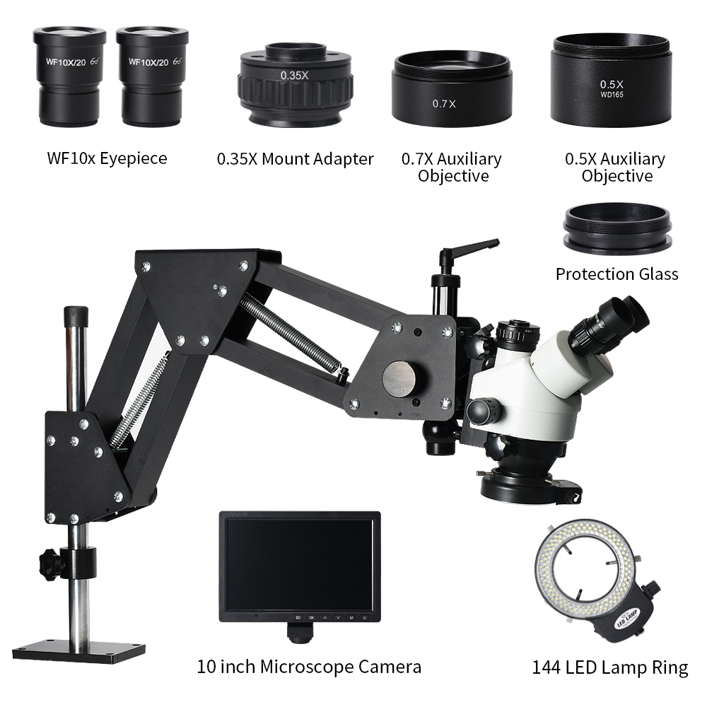 Mikroskop Stereo Trinokular de - Trinocular Stereo Microscope 7X-45X ulasan dan harga