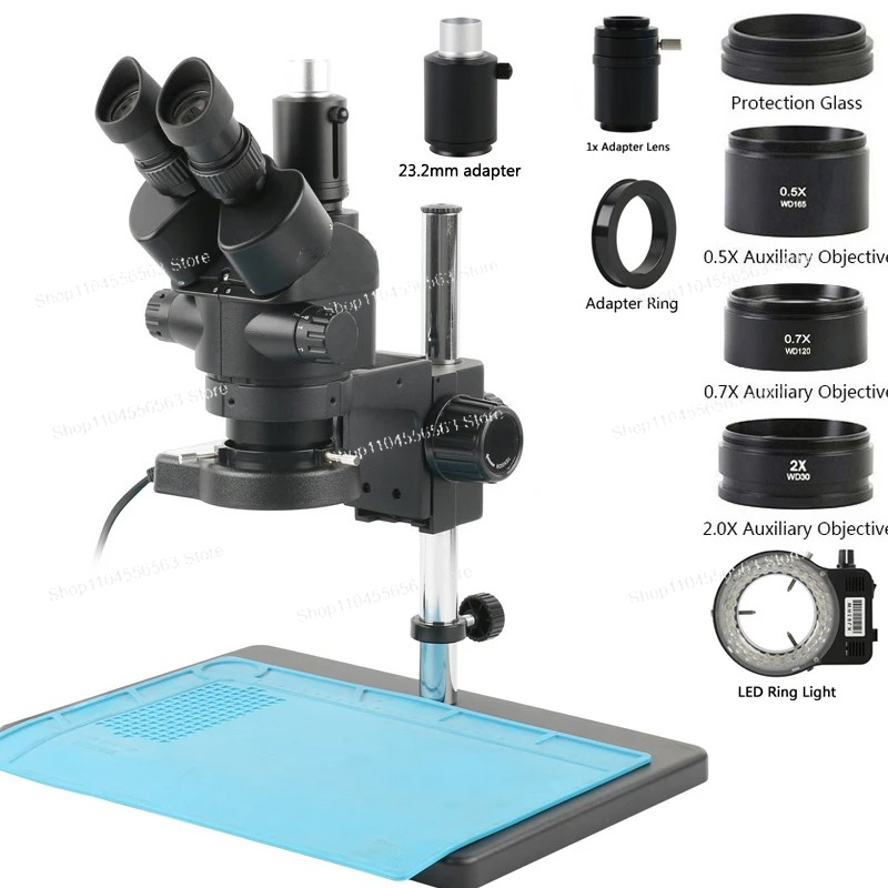 Set Mikroskop Stereo Trinokula - Trinocular Stereo Microscope 7X-45X ulasan dan harga